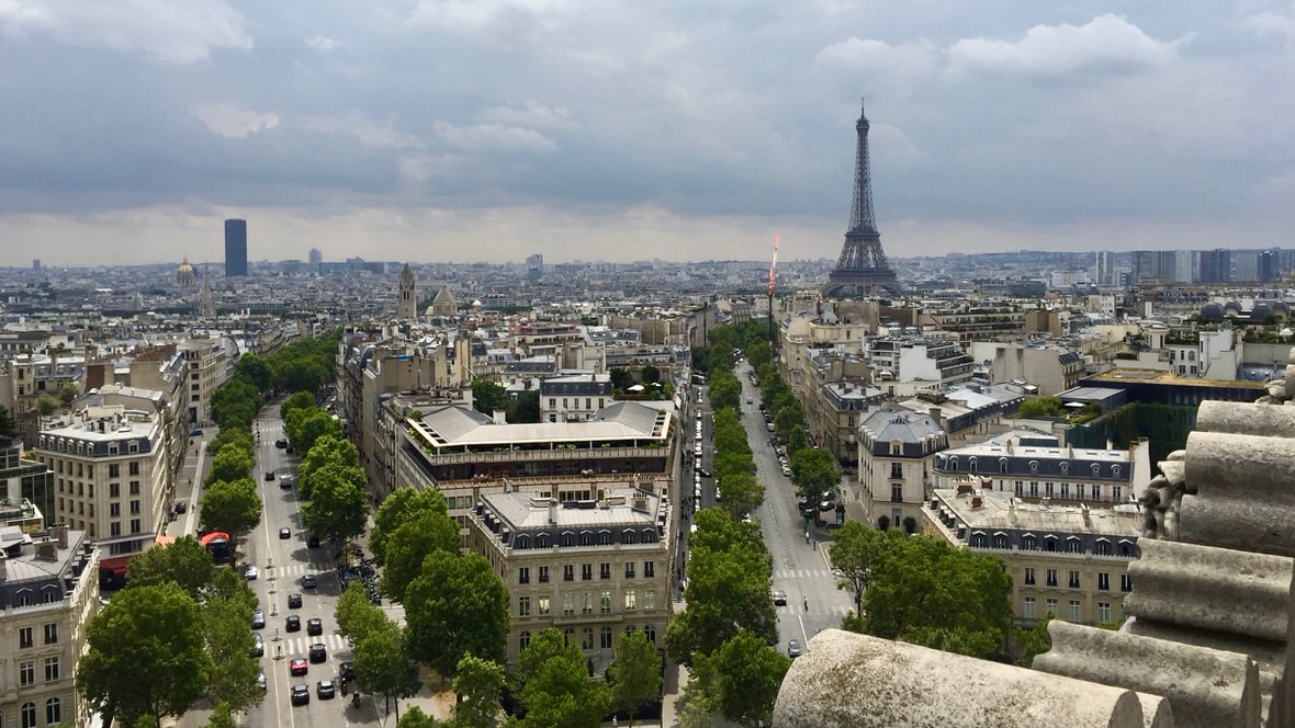 Punkt widokowy w Paryżu z Łuku Triumfalnego
